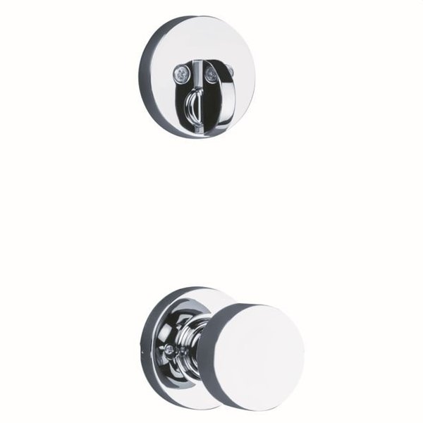 Kwikset Single Cylinder Interior Pismo Knob Trim with Round Rose Bright Chrome Finish 971PSKRDT-26